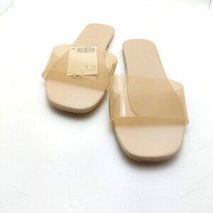Beige  Slide  Slippers - Size 7/7.5